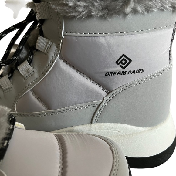 DREAM PAIRS FAUX FUR GRAY BOOTIES ANKLE SHOES NEW BOOTS waterproof winter 36-6 - Picture 5 of 7